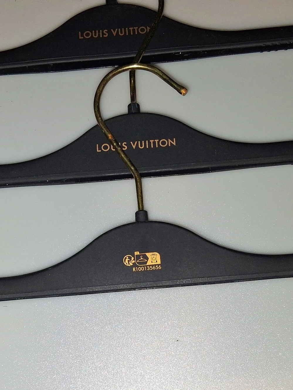 Louis Vuitton Matt Black & Gold Branded  Hanger - LOT OF 4